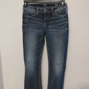Silver Tuesday Mid Boot Cut Jeans Women's Size 28x31 Blue Faded Fluid Denim